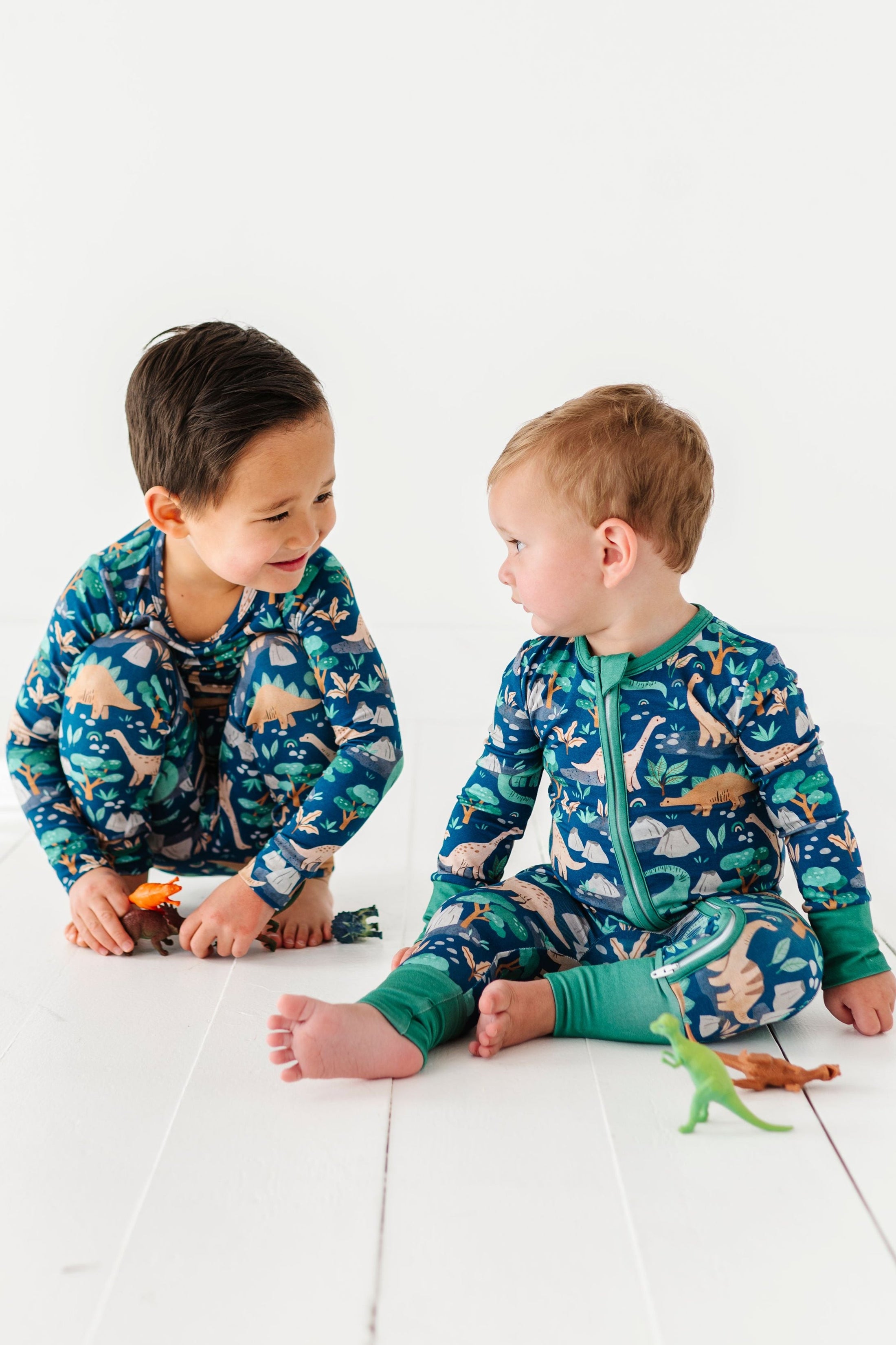 Bamboo One Piece Zip Pajama - Arlo Dino