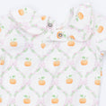 Load image into Gallery viewer, Pretty Pumpkin Trellis - Smocked Peter Pan Snap Footie
