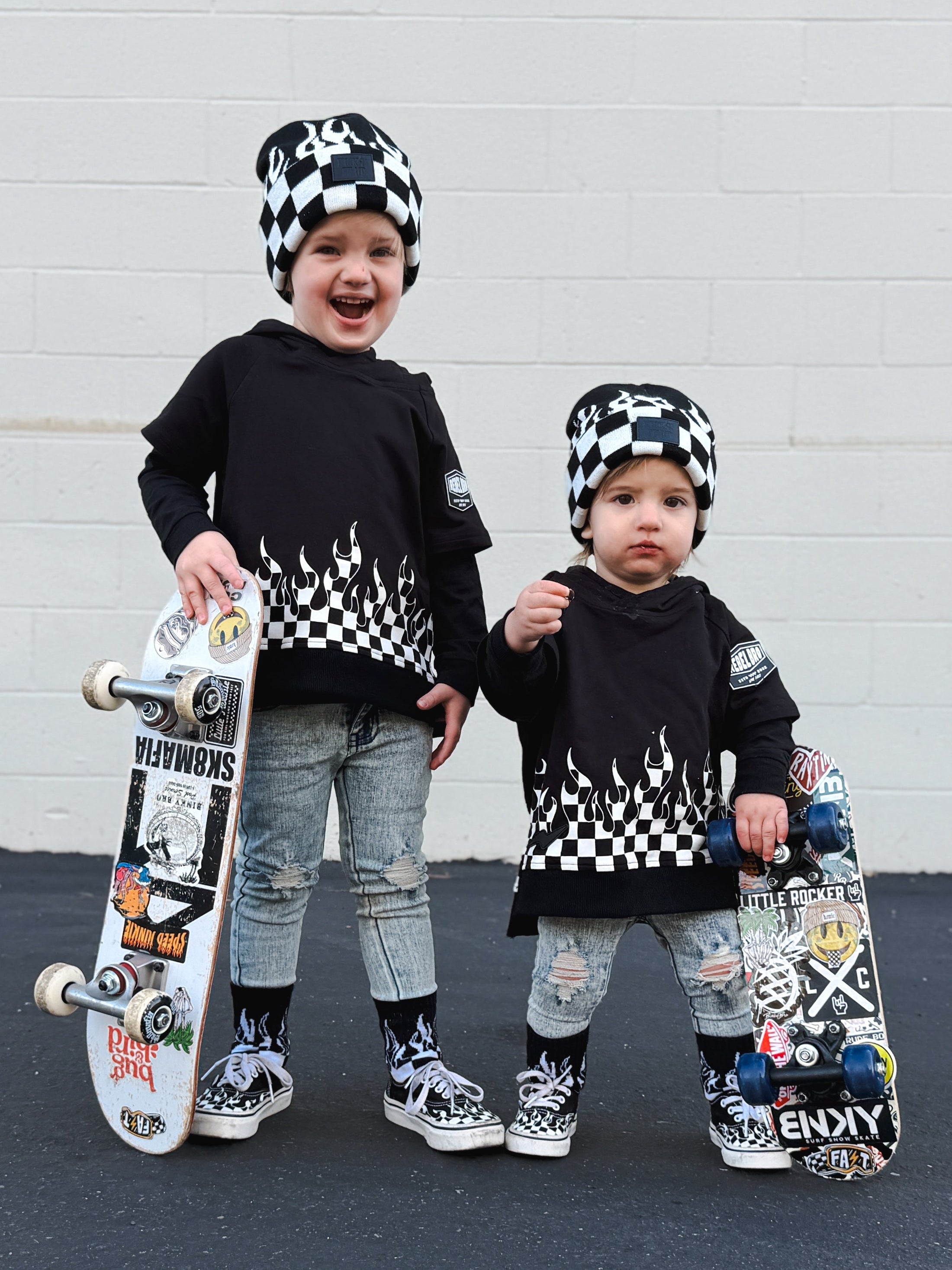 Checker Flame Beanie