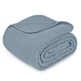 Load image into Gallery viewer, Adult Muslin Blanket in Pacific Blue
