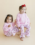 Load image into Gallery viewer, Checkered Candy Cane Flare Pants | Pink
