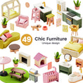 Load image into Gallery viewer, Tiny Land® Sweetwood Edge Dollhouse - Green & Pink
