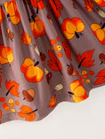Load image into Gallery viewer, Fall Autumn Leaves Pine Cone Stripe Print Girls Dress

