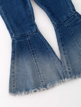 Load image into Gallery viewer, Deep Blue Spray Dyeing Tight Bell-bottoms Denim Jeans Pants
