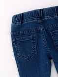 Load image into Gallery viewer, Deep Blue Spray Dyeing Tight Bell-bottoms Denim Jeans Pants
