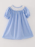 Load image into Gallery viewer, Farm Blue Smocking Embroidered Girls Dress
