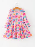 Load image into Gallery viewer, Toddler Girls Valentine Dress – Colorful Candy Heart Print Outfit
