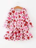 Load image into Gallery viewer, Toddler Girls Valentine Cute Pink Red Heart Print Dress
