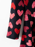 Load image into Gallery viewer, Girls Valentine's Day Black Dress With Leopard Heart Print
