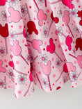Load image into Gallery viewer, Valentine Dress for Girls – Pink Dress with Daisy & Lollipop Print

