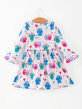 Load image into Gallery viewer, Toddler Girls Valentine Dress – Colorful Monster Balloon Print

