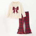 Load image into Gallery viewer, Girls Christmas Bow Applique Outfit Set
