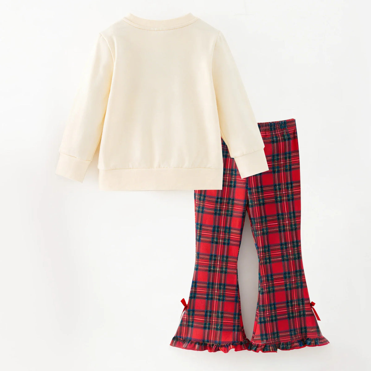 Girls Christmas Bow Applique Outfit Set