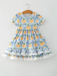 Load image into Gallery viewer, Fall Girls Pumpkin Patch Dress Lace Trim with Pockets
