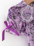 Load image into Gallery viewer, Floral Girls Outfit Set Purple Puff Sleeve Top Bloomers Set
