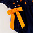 Load image into Gallery viewer, Toddler Girls Fall Pumpkin Embroidery Cotton Smocked Romper
