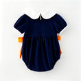 Load image into Gallery viewer, Toddler Girls Fall Pumpkin Embroidery Cotton Smocked Romper
