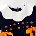 Load image into Gallery viewer, Girls Fall Pumpkin Embroidery Smocked Dress
