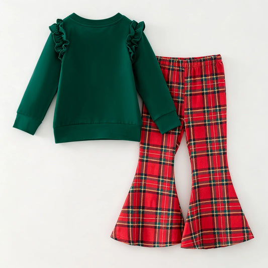 Girls Christmas Applique Sweatshirt Set