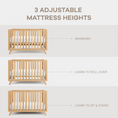 Load image into Gallery viewer, Baby Crib for 0 to 3 Years - Natural Wood
