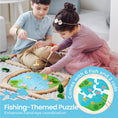 Load image into Gallery viewer, Tiny Land® 110-Piece Wooden Train Set with Folding Storage Box

