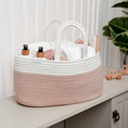 Load image into Gallery viewer, Rope Diaper Caddy in Blush
