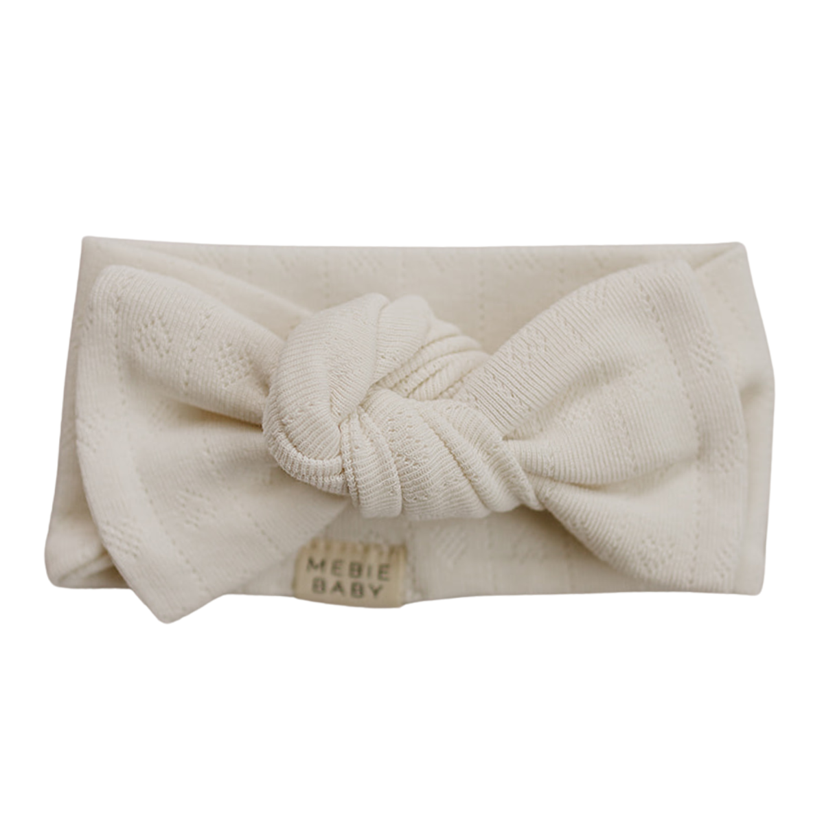 Cream Pointelle Cotton Head Wrap