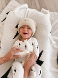 Load image into Gallery viewer, Bamboo Zip Pajamas | White & Black Lightning Bolt
