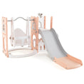 Load image into Gallery viewer, 7-in-1 Toddler Swing and Slide Set L-shaped with Ladder and Basketball Hoop
