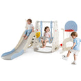 Load image into Gallery viewer, 7 in 1 Toddler Slide and Swing Set with Height Adjustable Swing and Basketball Hoop
