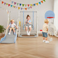 Load image into Gallery viewer, 7 in 1 Toddler Slide and Swing Set with Height Adjustable Swing and Basketball Hoop
