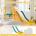 Load image into Gallery viewer, 7-in-1 Toddler Swing and Slide Set L-shaped with Ladder and Basketball Hoop
