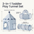Load image into Gallery viewer, Tiny Land® Compact Adventure 3-in-1 Play Tunnel With no Balls
