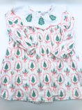 Load image into Gallery viewer, Pink Christmas Tree Embroidery Dress
