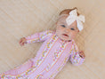 Load image into Gallery viewer, Bamboo Zip Romper | Gingham & Flowers

