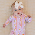 Load image into Gallery viewer, Bamboo Zip Romper | Gingham & Flowers
