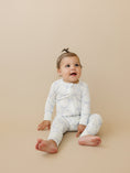 Load image into Gallery viewer, Blue Belle Ribbed Bamboo Zippy Pajamas
