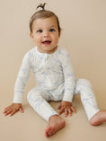 Load image into Gallery viewer, Blue Belle Ribbed Bamboo Zippy Pajamas
