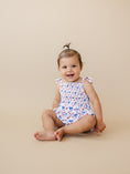Load image into Gallery viewer, Smocked Red, White and Bows Bamboo Bubble Romper

