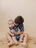 Load image into Gallery viewer, Navy Stars 4th of July Bamboo Pocket Tee
