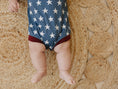 Load image into Gallery viewer, Navy Stars Henley Bamboo Romper
