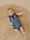Load image into Gallery viewer, Navy Stars Henley Bamboo Romper
