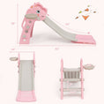 Load image into Gallery viewer, 3-in-1 Kids Slide Baby Play Climber Slide Set with Basketball Hoop

