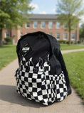 Load image into Gallery viewer, Checker Flames Mid-Size Backpack
