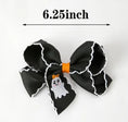 Load image into Gallery viewer, Halloween Ghost Embroidered Black Bow Hairpin
