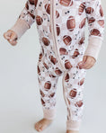 Load image into Gallery viewer, Bamboo Zip Romper | Game Day
