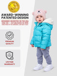 Load image into Gallery viewer, Car Seat Coat | The Road Coat Down - Aqua
