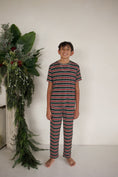 Load image into Gallery viewer, Youth Straight Leg Bamboo Pajamas | Holiday Stripe
