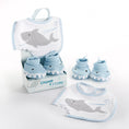 Load image into Gallery viewer, "Chomp & Stomp" Shark Bib & Booties Gift Set (Blue)
