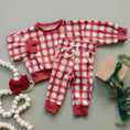 Load image into Gallery viewer, Red Plaid Christmas Tree Joggers
